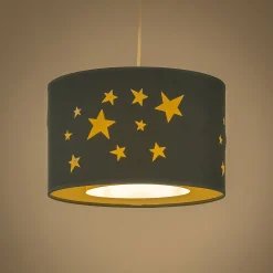 Abat-jour avec découpe motif constellation d35cm - bleu figuerolles