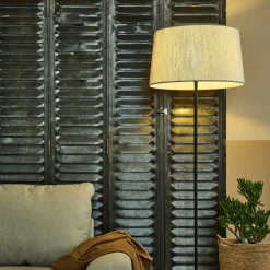 Abat-jour conique en tissu D45cm - blanc