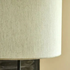 Abat-jour conique en tissu D40cm - blanc