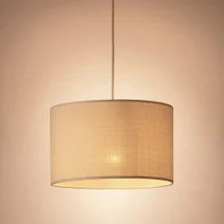 Abat-jour cylindrique en coton D60cm - blanc capelan