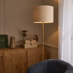 Abat-jour cylindrique en coton D40xH30cm - naturel