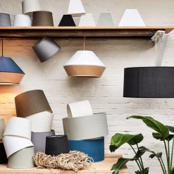 Abat-jour cylindrique en coton D40cm - blanc capelan