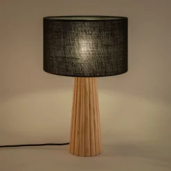 Abat-jour cylindrique en jute D32cm - noir