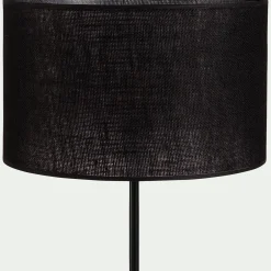Abat-jour cylindrique en jute D32cm - noir