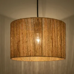 Abat-jour cylindrique en jute D32cm - naturel