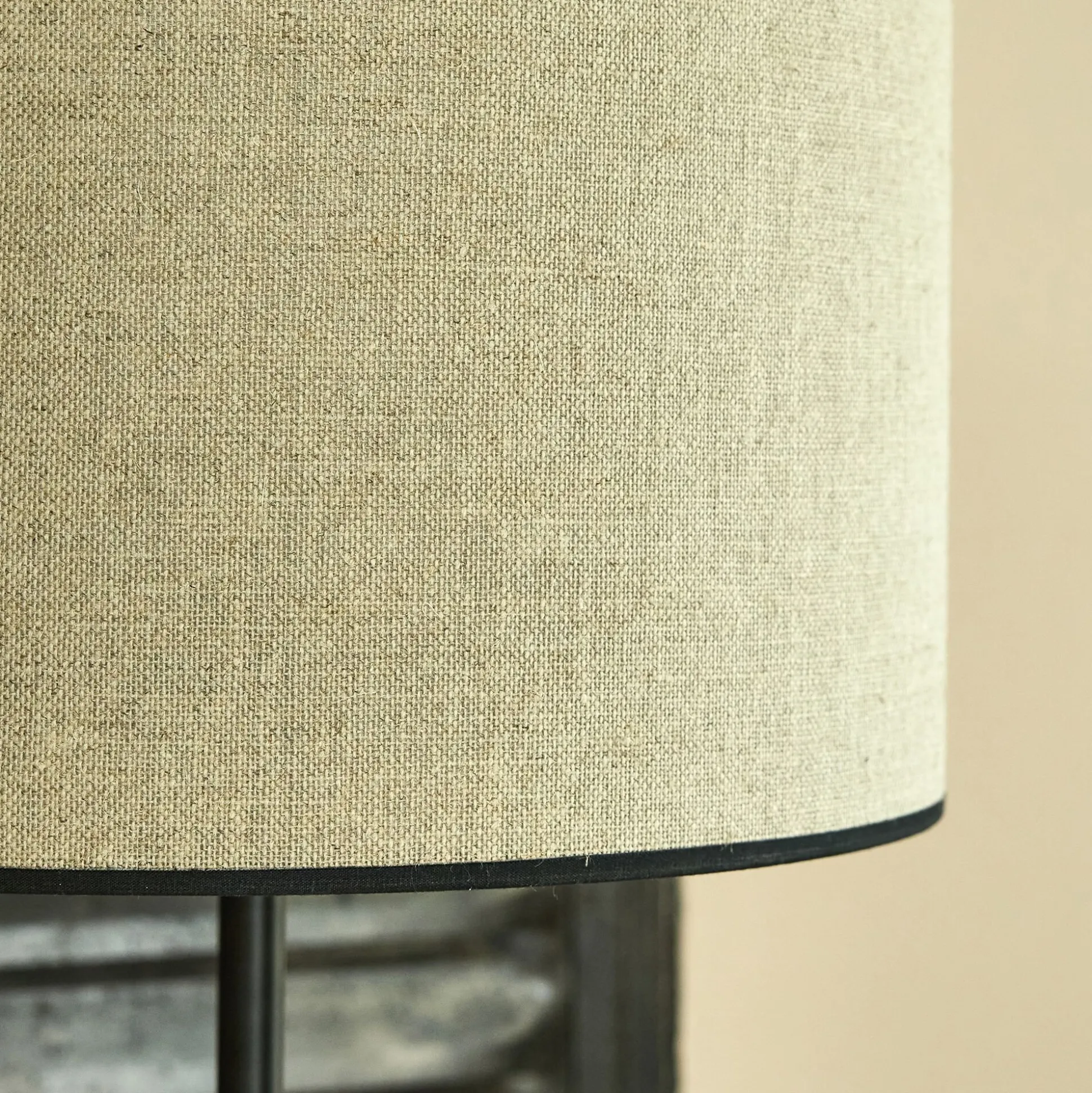 Abat-jour cylindrique en lin D32cm - naturel
