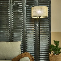 Abat-jour cylindrique en lin D32cm - naturel