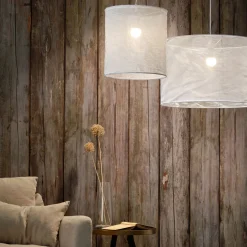 Abat-jour cylindrique en lin D35cm - blanc