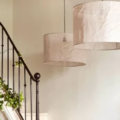 Abat-jour cylindrique en lin D60cm - beige