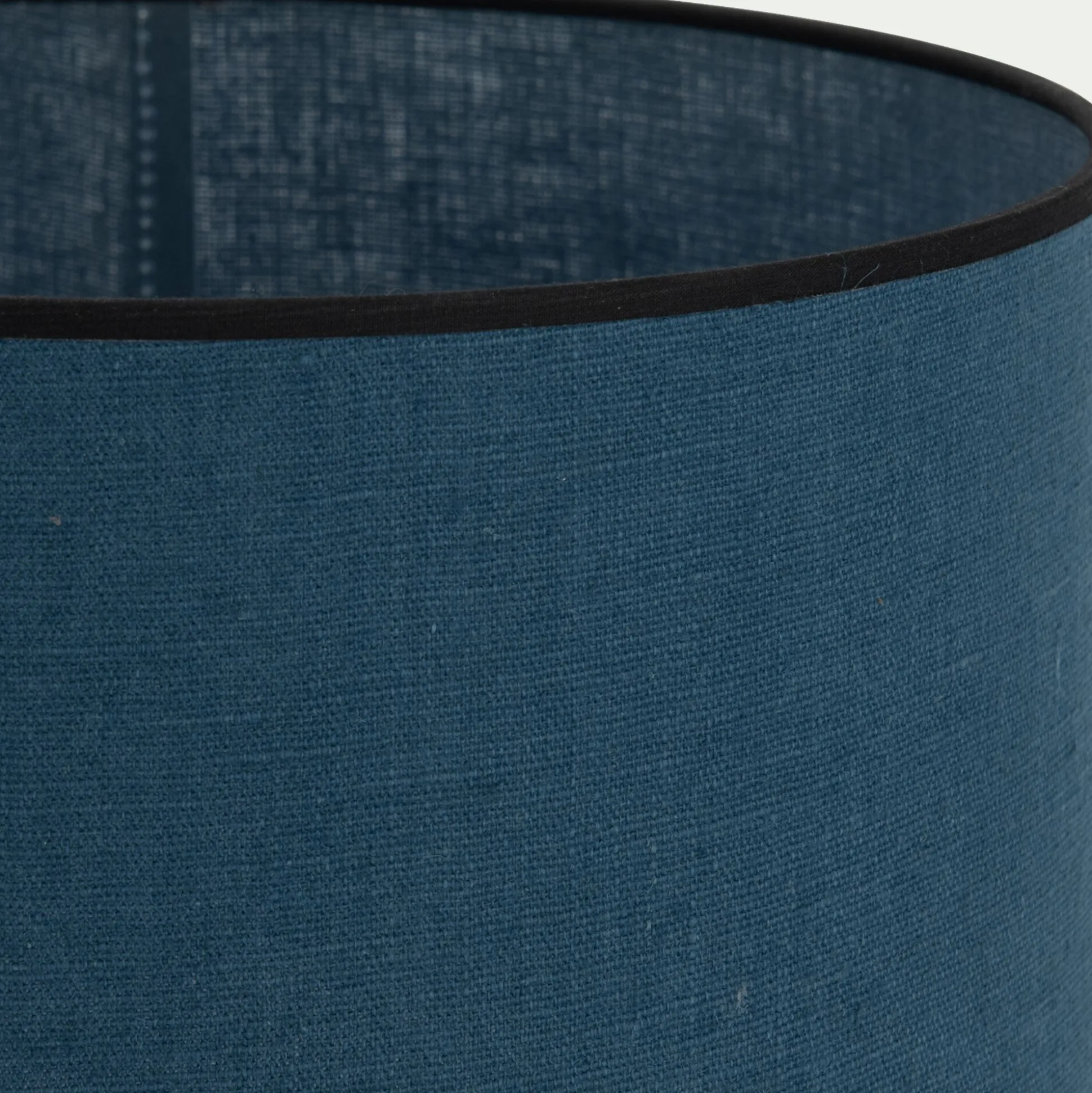 Abat-jour cylindrique en lin D32cm - bleu santorin