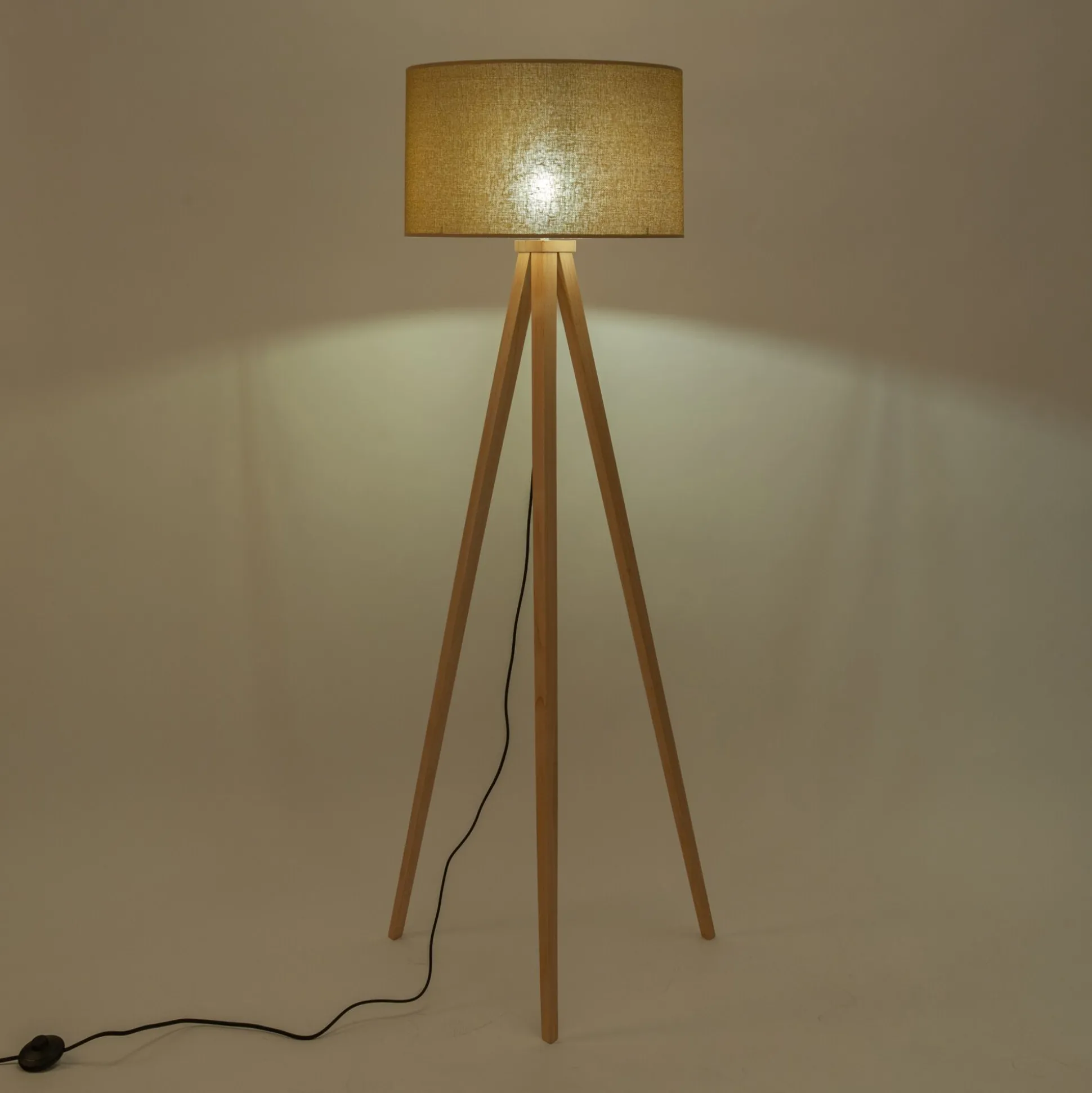 Abat-jour cylindrique en papier tressé D50cm - naturel