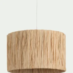 Abat-jour cylindrique en raphia D32cm - naturel