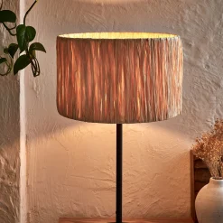 Abat-jour cylindrique en raphia D32cm - naturel