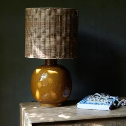 Abat-jour cylindrique en rotin H30cm - naturel