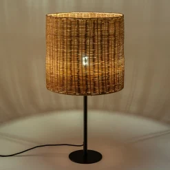 Abat-jour cylindrique en rotin H30cm - naturel