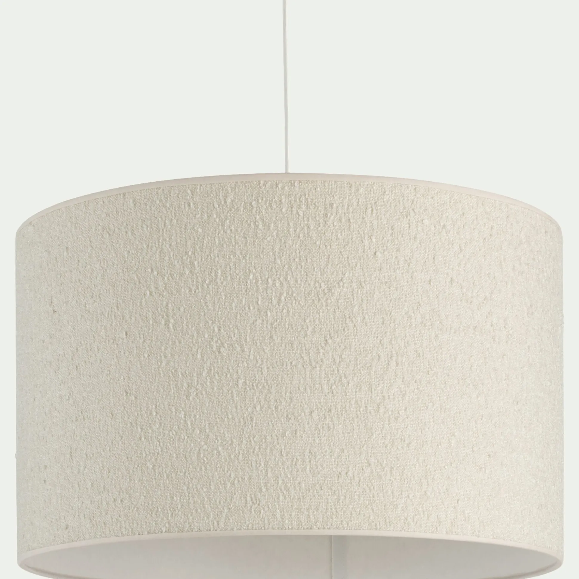 Abat-jour cylindrique en tissu bouclette D50cm - blanc