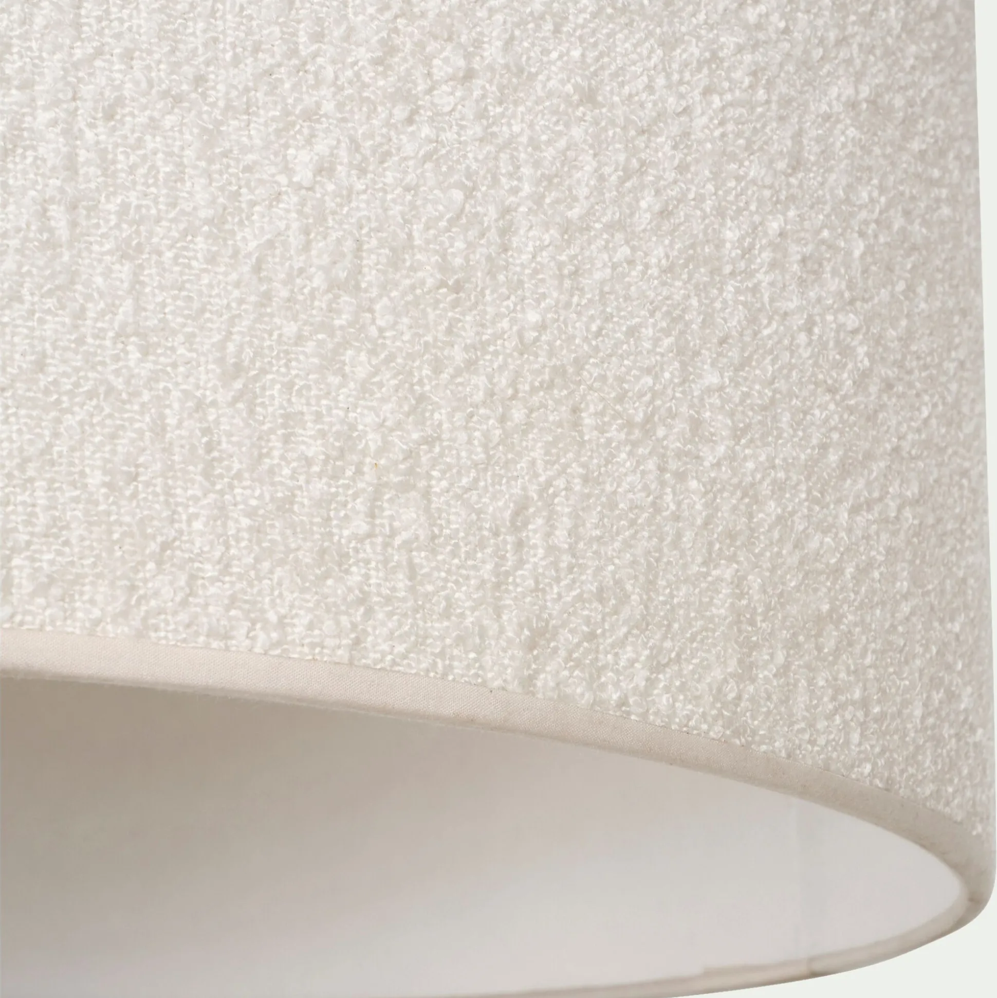 Abat-jour cylindrique en tissu bouclette D50cm - blanc