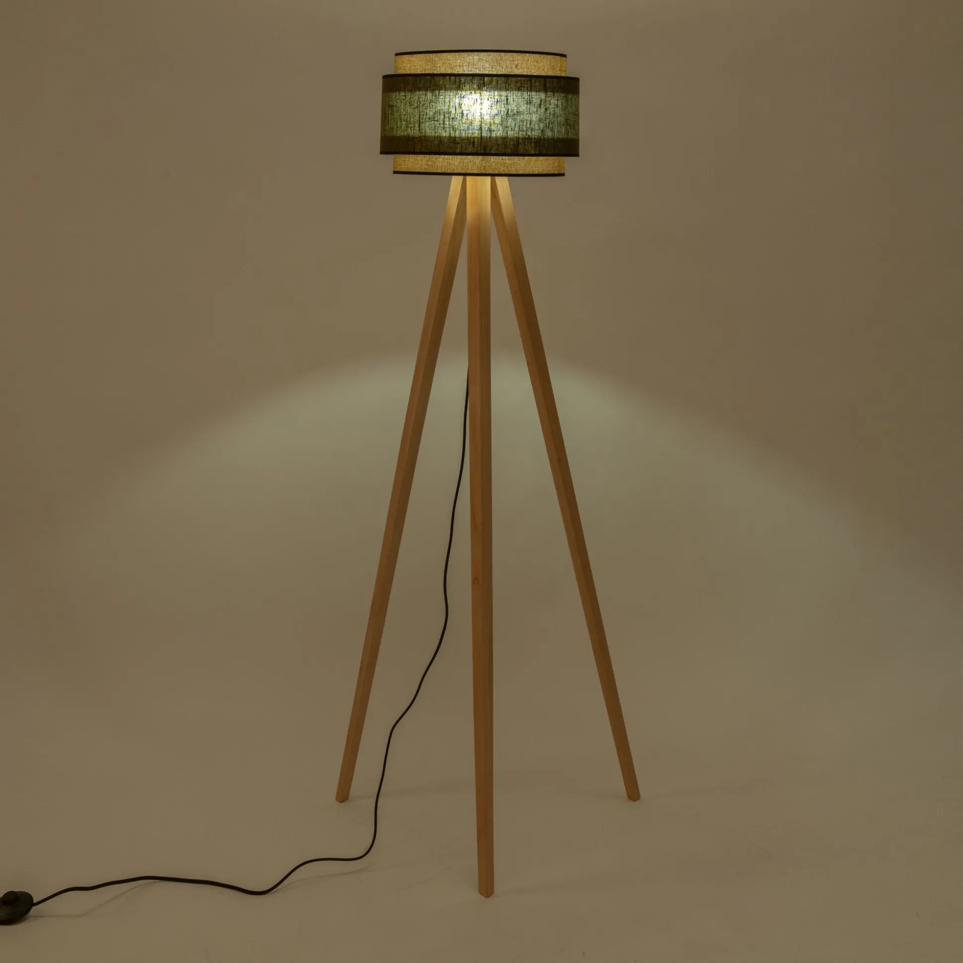 Abat-jour cylindrique en tissu D38cm - vert