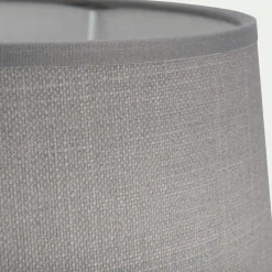 Abat-jour tambour en coton D18cm - gris restanque