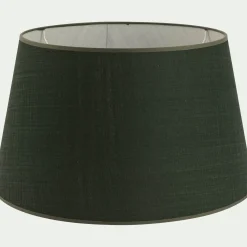 Abat-jour tambour en coton D45cm - vert cèdre