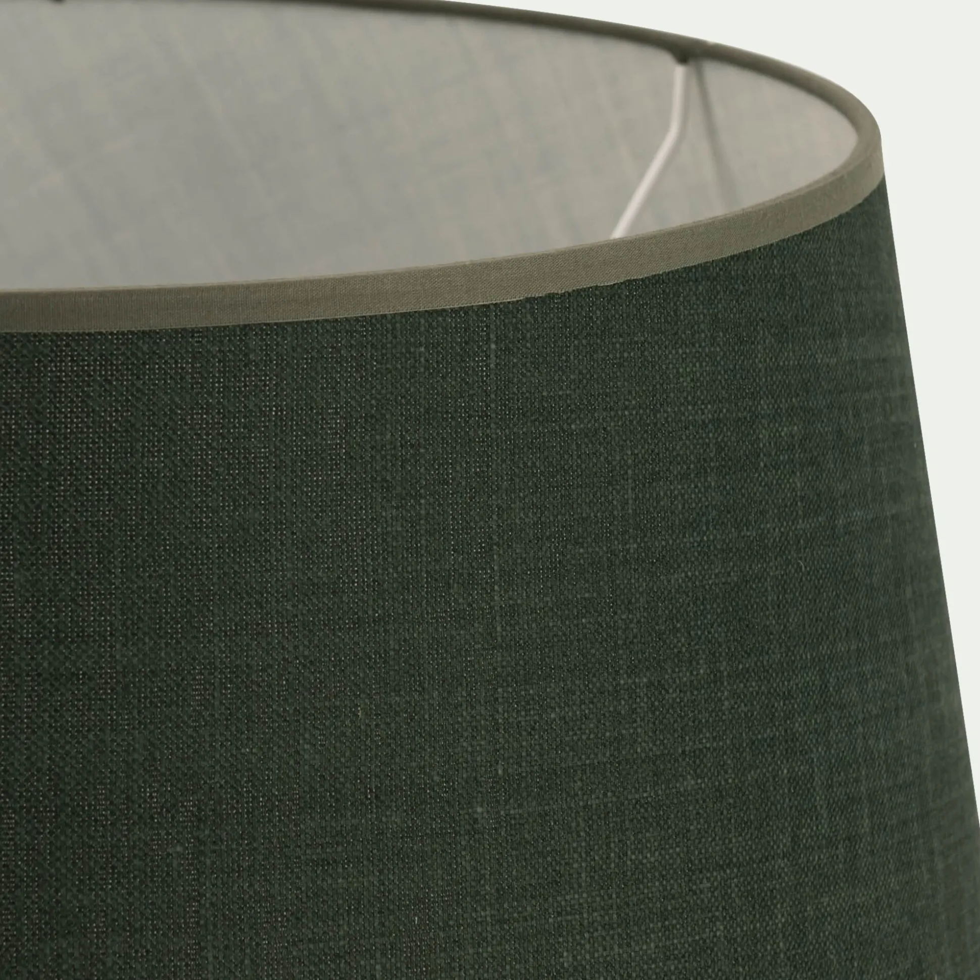 Abat-jour tambour en coton D45cm - vert cèdre