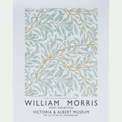 Affiche feuilles 30x40cm - bleu ciel