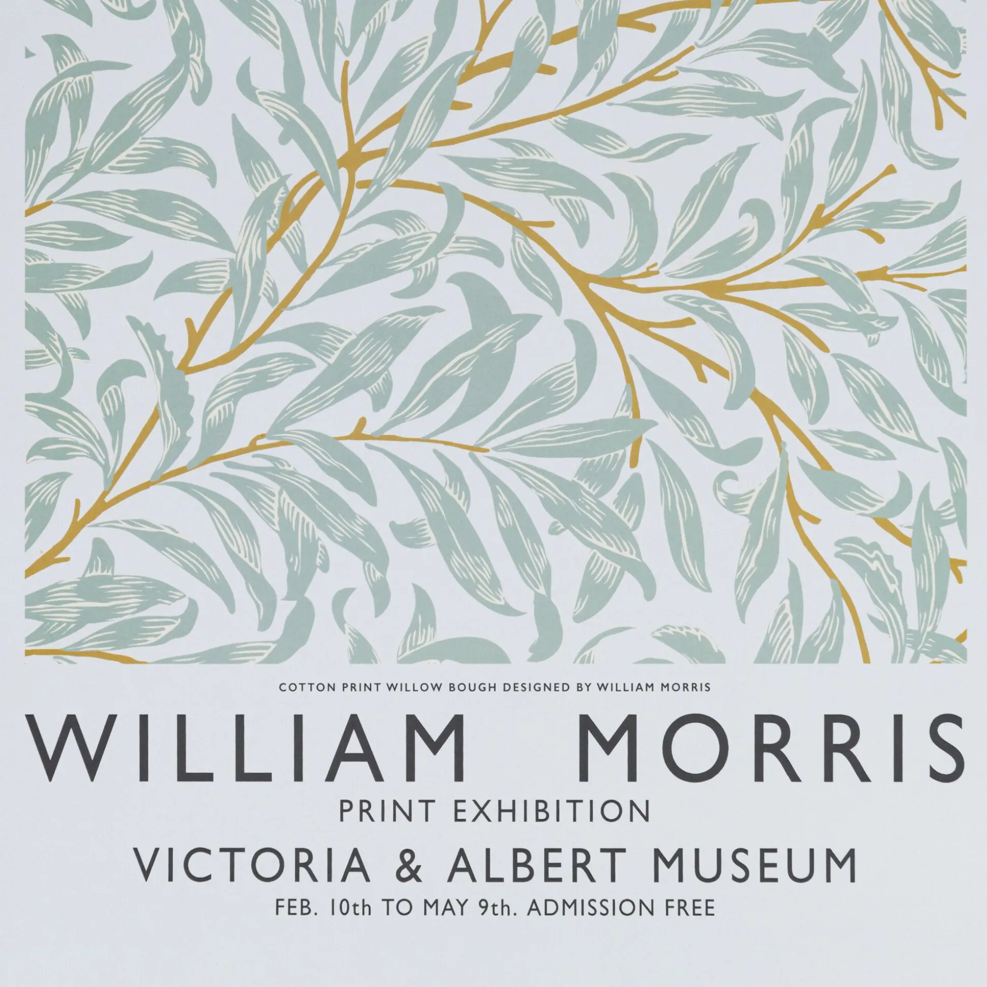 Affiche feuilles 30x40cm - bleu ciel