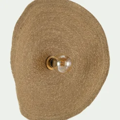 Applique murale électrifiée en jonc de mer D61cm - naturel