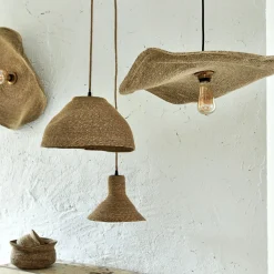 Applique murale électrifiée en jonc de mer D61cm - naturel