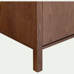 Armoire 2 portes battantes en chêne massif H192cm - bois foncé