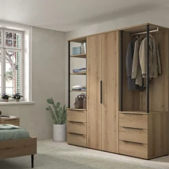 Armoire 2 portes en bois H210cm - bois clair