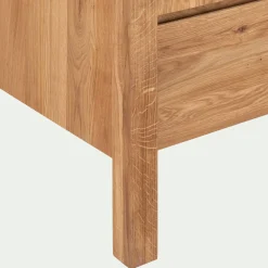 Armoire 2 portes et 1 tiroir en chêne massif H200cm - bois clair