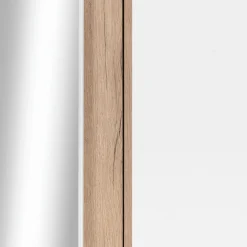 Armoire dressing d'angle avec 1 porte en bois effet chêne - blanc H235xL96cm