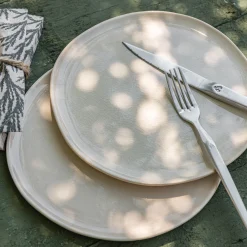 Assiette à dessert à bord haut en grès D21cm - blanc ventoux