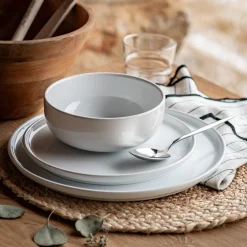 Assiette à dessert en faïence D22,3cm - blanc ventoux