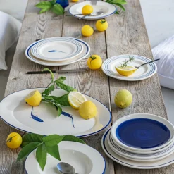 Assiette à dessert en faïence D20,5cm - bleu