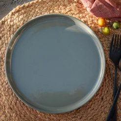 Assiette à dessert en faïence D22,3cm - vert cèdre