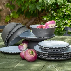 Assiette à dessert en grès D20cm - blanc