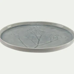 Assiette à dessert en grès D21cm - gris borie