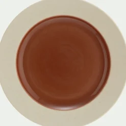 Assiette à dessert en grès D20cm - terracotta