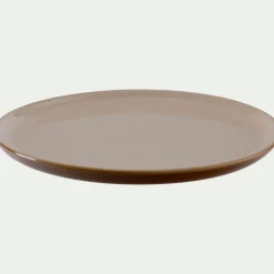 Assiette à dessert en grès D21,8cm - brun laquier