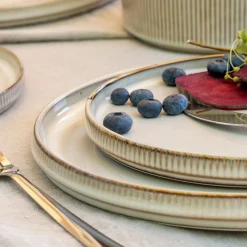 Assiette à dessert en grès D21,3cm - beige