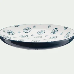 Assiette à dessert motif Amande en porcelaine D20cm - blanc