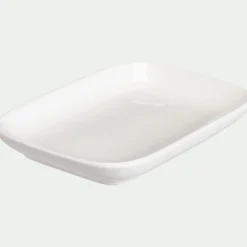 Assiette apéro en porcelaine 10,4x14,2cm - blanc