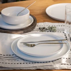 Assiette creuse en faïence D15cm - blanc ventoux