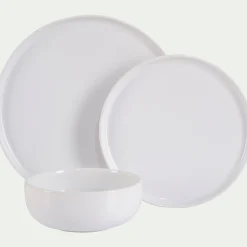 Assiette creuse en faïence D15cm - blanc ventoux