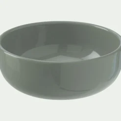 Assiette creuse en faïence D15cm - vert cèdre