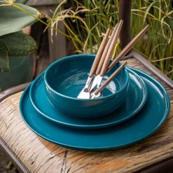 Assiette creuse en faïence D15cm - bleu figuerolles