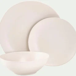 Assiette creuse en grès D19cm - blanc ventoux