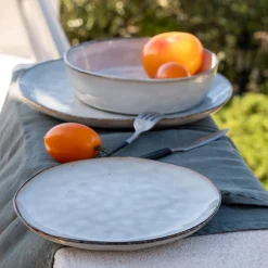 Assiette creuse en grès D20cm - beige roucas